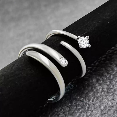 ruby collection couple ring Alloy Cubic Zirconia, Zircon Sterling Silver, Silver Plated Ring Set