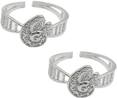 Sahiba Gems Gems Designer Chutki / Bichhiya Sterling Silver Zircon Rhodium Plated Toe Ring