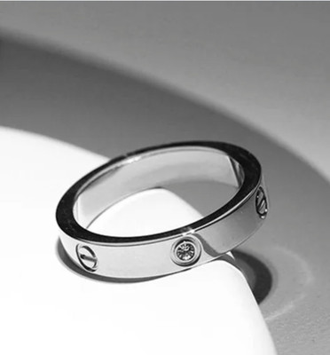 Inaasha Silver--ring-stainless steel Stainless Steel Cubic Zirconia Silver Plated Ring