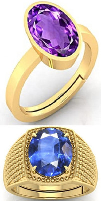 BHAIRAW GEMS Ratti Stone Adjustable Ring for Men & Women Stone Amethyst, Sapphire Ring