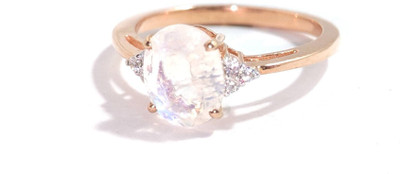 Shree Shyam Jewells Elegant Rose Gold 92.5 Sterling Silver Moissanite Ring for Women & Girls Sterling Silver Cubic Zirconia Sterling Silver Plated Ring