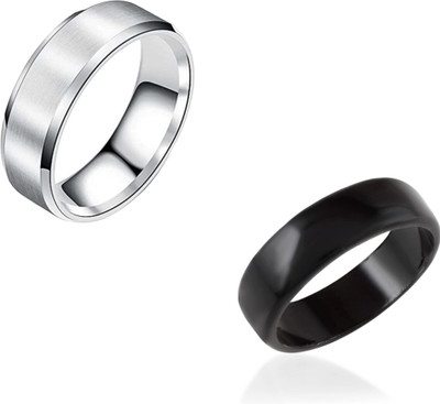 house of common Alloy Sterling Silver, Titanium Plated Ring Set