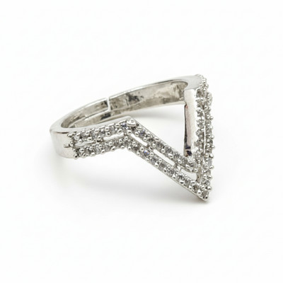 FebTech Alloy Cubic Zirconia Silver Plated Ring