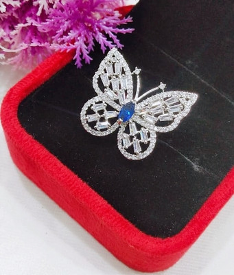 Vedansh Stylish Rings Alloy Cubic Zirconia Sterling Silver Plated Ring