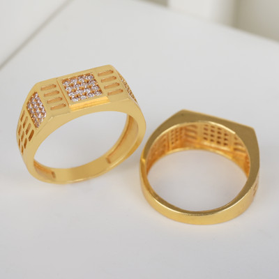 GORASH CREATION Alloy Diamond Gold Plated Ring