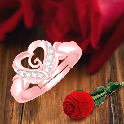 Divastri Rings for girls women girlfriend couple party lovers love G Name Letter ad cz Alloy, Metal, Brass, Crystal, Copper, Stone Crystal, Diamond, Zircon, Cubic Zirconia Gold, Platinum Plated Ring Set