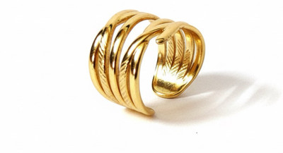 UMAKRITI Golden Quill -Five-Band Adjustable Ring Metal Ring