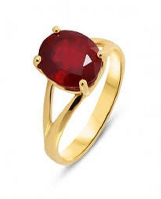 Gemzonite ruby Brass Ruby Gold Plated Ring