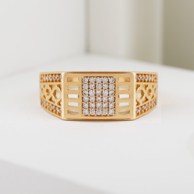 mahi creation Brass, Copper Cubic Zirconia Gold Plated Ring