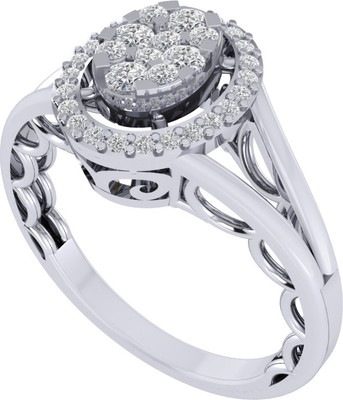 Diamtrendz Jewels Sterling Silver Zircon Ring For Women & Girls Sterling Silver Cubic Zirconia Rhodium Plated Ring