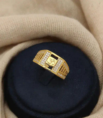 GORASH CREATION JRIng-23_24 Brass Cubic Zirconia Gold Plated Ring