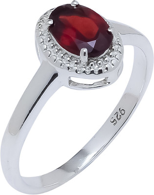 anika jewellers Red Natural Gemstone 925 Sterling Silver Ring For Her Sr-38 Sterling Silver Ring
