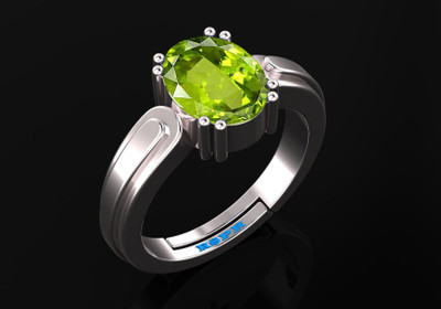 Pranjal Gems Original 12.25 Ratti 11.60 Ct Peridot Gem Stone Ring With Leb Certificate Brass Peridot Ring