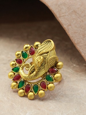 SAIYONI Brass Gold Plated Ring