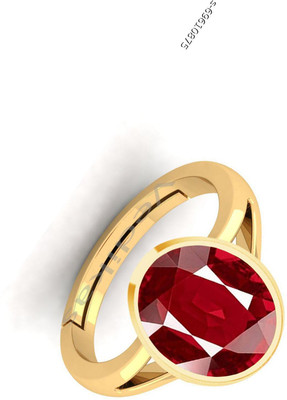 THE UNIQUE KART 9.25 Ratti Burma Ruby Manik Gemstone Ring A1 Quality Stone Ruby Brass Plated Ring