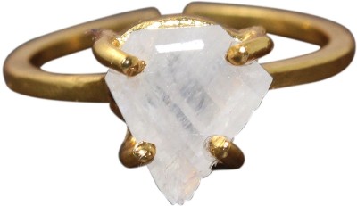 G-Vogue Brass Moonstone Gold Plated Ring