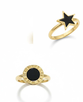 AARCHIS TRENDS Gold plated ring set for women and girls Stainless Steel Gold Plated Ring