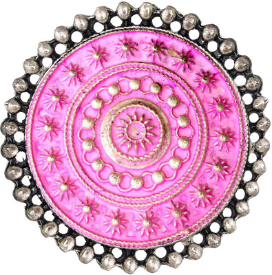 alysa Big Premium Matt Meena Alloy Silver Plated Ring