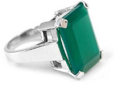 RSPR Stone Emerald Silver Plated Ring