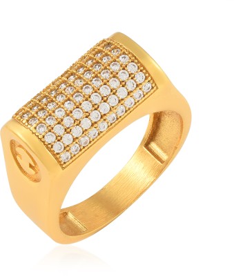 memoir Brass Goldplated Imitation Diamond Finger ring Men Brass Diamond Gold Plated Ring