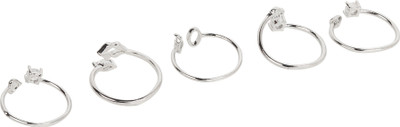 Rhosyn Alloy Cubic Zirconia Silver Plated Ring Set