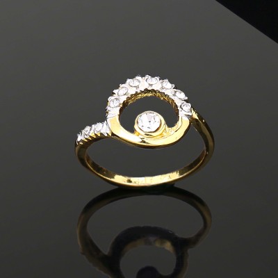 Estele Alloy Crystal Gold Plated Ring