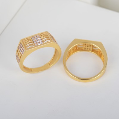 mahi creation Alloy Cubic Zirconia Gold Plated Ring