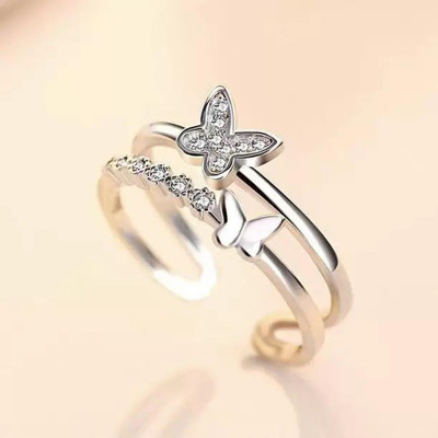 zyytra Alloy Cubic Zirconia Silver Plated Ring