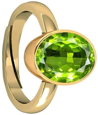 Sidharth Gems 10.25 Ratti 9.00 Carat Peridot Ring Natural Peridot/Mani Stone Brass Peridot Gold Plated Ring