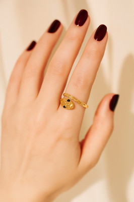 bonnt jewellery ring Stainless Steel Cubic Zirconia Gold Plated Ring