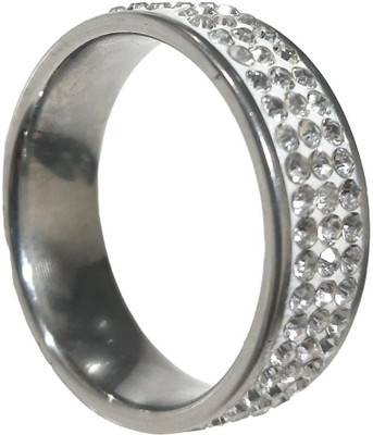 Ruhi Collection AD Cubic Zirconia Silver Plated Limited Edition Ring Stainless Steel Cubic Zirconia Silver Plated Ring