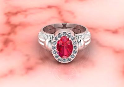 SIDHGEMS SIDHGEMS 11.25 Ratti 10.00 Crt Natural Burma Ruby Manik 925 Sterling Silver Ruby Silver Plated Ring
