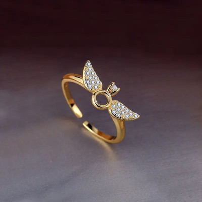 estailo fashion Estailo Fashion Dreamy, minimalPink Zirconia Ring Alloy Cubic Zirconia Gold Plated Ring