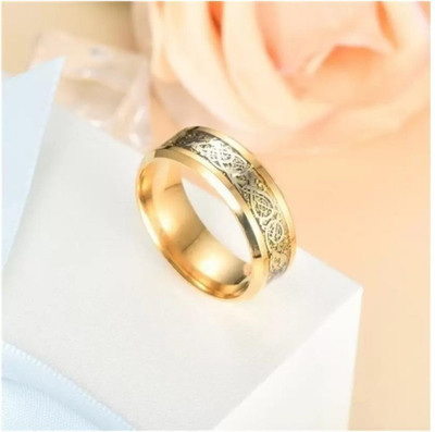 University Trendz Stainless Steel Ring Combo Sliver Spinner RIng and Gold Dragon ring Stainless Steel Silver, Gold Plated Ring Set