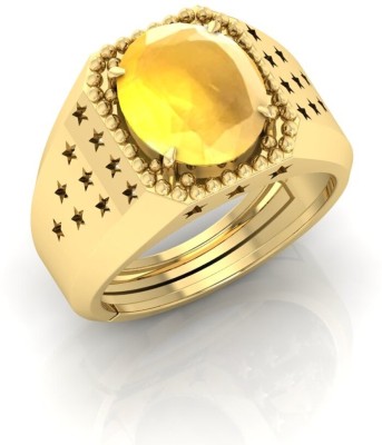 RRVGEM Brass Sapphire Gold Plated Ring