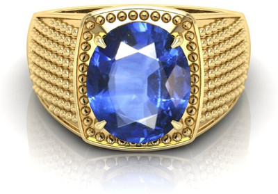 Pranjal Gems Shell Sapphire Gold Plated Ring