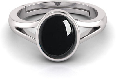Pranjal Gems Natural 7.25 Ratti Hakik Agate Gemstone Ring Alloy Agate Sterling Silver Plated Ring