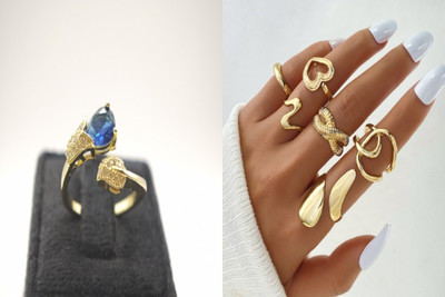 sapraa trends Finger Ring Copper Gold Plated Ring