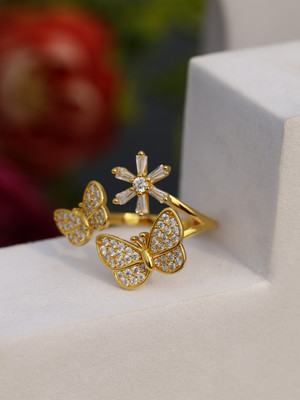 DIAVO The Nalin Sterling Silver Ring Sterling Silver Cubic Zirconia Sterling Silver Plated Ring