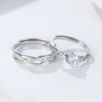 Paladiya Krafts Stainless Steel, Alloy Silver Plated Ring Set