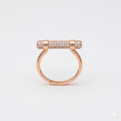 DIADRIM Elegant Rose Gold Plated Finger Ring for Women & Girls Stainless Steel Gold Plated Ring