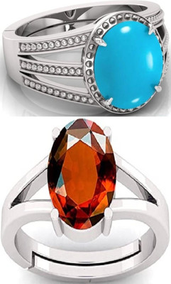 BHAIRAW GEMS Moonstone Stone Silver Adjustable Ring Stainless Steel Ring