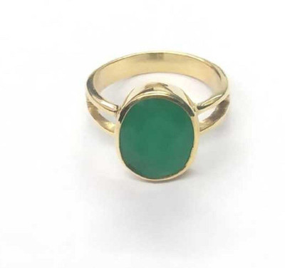 KUNDLI GEMS Emerald Ring Natural 6.5 ratti stone Panna Lab Certified & Astroogical Purpose for men & women Stone Emerald Gold Plated Ring