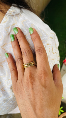 Trilohna Jewellery Versatile Gold Band Ring for Women’s Fashion Brass Gold Plated Ring