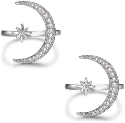 MAATRCHAAYA Alloy, Stainless Steel Cubic Zirconia Sterling Silver, Silver Plated Ring Set