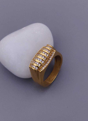 GKKAKADIYA Gold Plated Diamond Wedding,Partywear ring-98 Brass Diamond Gold Plated Ring