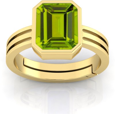 GenZcomplex Natural paridot stone ring 7.25 ratti , 6.75 carat Brass Peridot Gold Plated Ring