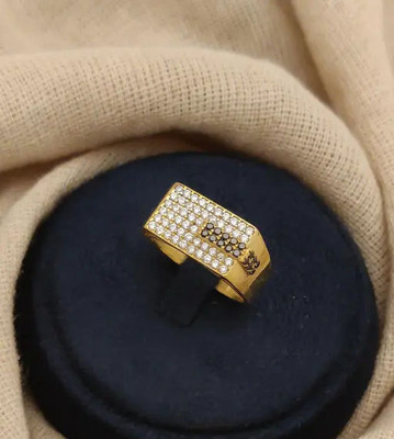 GORASH CREATION Jring-36_21 Brass Cubic Zirconia Gold Plated Ring