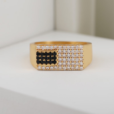 GORASH CREATION Alloy Diamond Gold Plated Ring