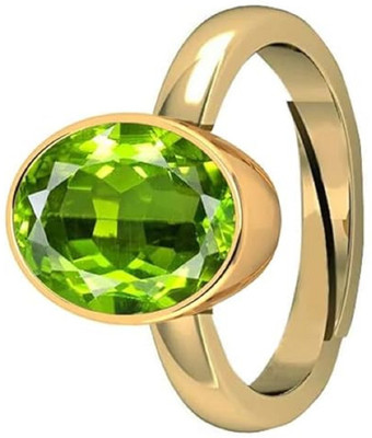 Sidharth Gems 9.25 Ratti 8.75 Carat Peridot Ring Natural Peridot/Mani Stone Brass Peridot Gold Plated Ring
